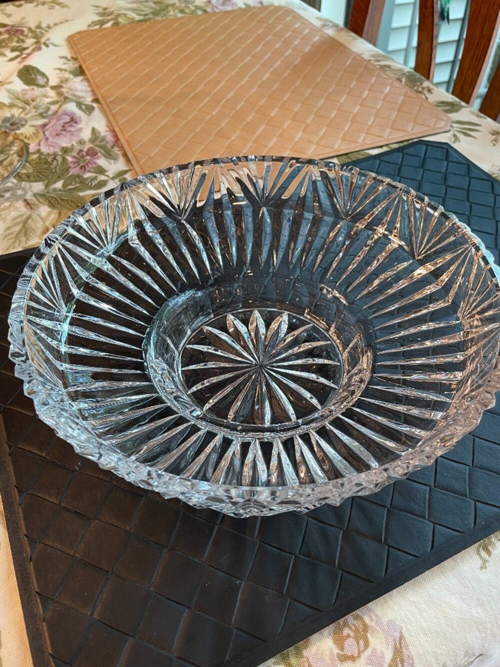 Round Crystal Bowl 10" Across x 3 1/4" High